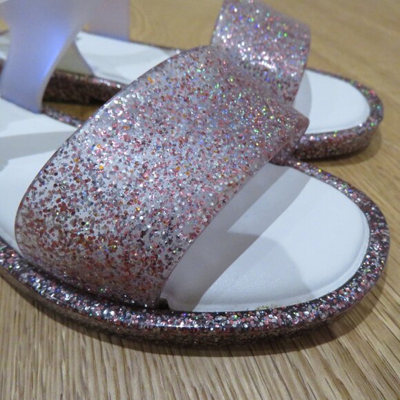 MINI MELISSA Mel Mar Pastel Pink Glitter Jelly Sandals - Girl's Size 9 - Picture 3 of 11